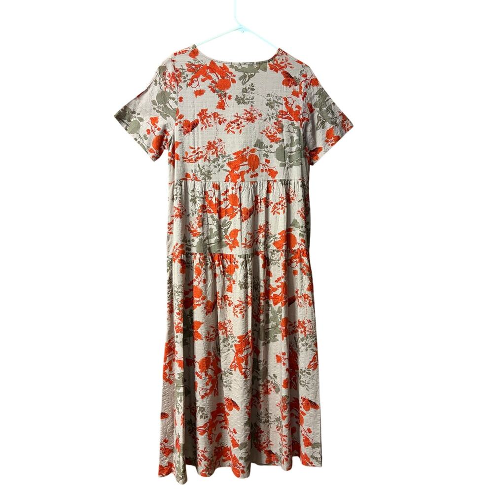 EJF Purple and Red Floral Short Sleeve Maxi Dress NEW - Picture 8 of 11